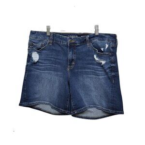 Torrid Womens Denim Jean Shorts Size 16 Distressed Stretch Perfect Short